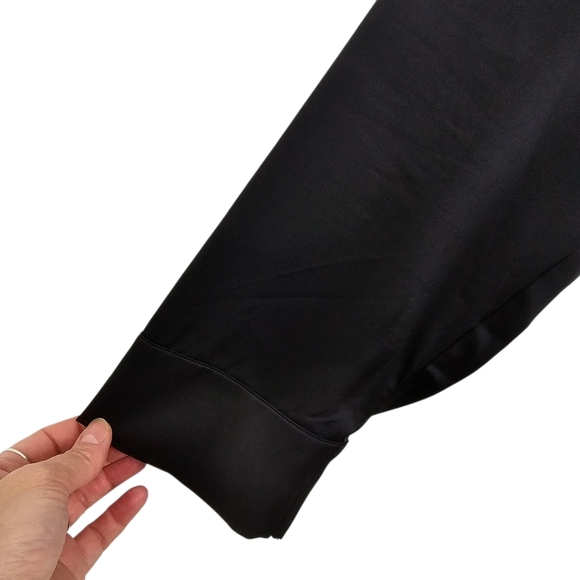 SOMA Satin Black Button Front Sleepshirt - Picture 13 of 14